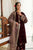 3 Piece - Unstitched Velvet Stuff Full Embroidered Suit With Velvet Embroidered Shawl.