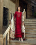 3 Piece - Unstitched Dhanak Stuff Full Embroidered Suit With Full Embroidered Shawl With Extra Patches