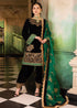 3 Piece - Unstitched Velvet Stuff Full Embroidered Suit With Four-Sided Organza Embroidered Dupatta.