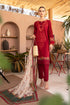 3 Piece - Unstitched Linen Stuff Full Embroidered Suit With Premium Silk Printed Dupatta.
