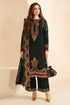 3 Piece - Unstitched Velvet Stuff Full Embroidered Suit With Sequence Embroidered Chiffon Dupatta.