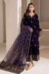 3 Piece - Unstitched Velvet Stuff Full Embroidered Suit With Organza Embroidered Dupatta With Extra Embroidered Patches.
