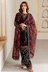 3 Piece - Unstitched Velvet Stuff Full Embroidered Suit With Organza Embroidered Dupatta With Extra Embroidered Patches