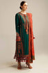 3 Piece - Unstitched Dhanak Stuff Full Embroidered Suit With Printed Wool Shawl With Extra Patches