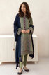 3 Piece - Unstitched Dhanak Stuff Full Embroidered Suit With Dhanak Shawl.